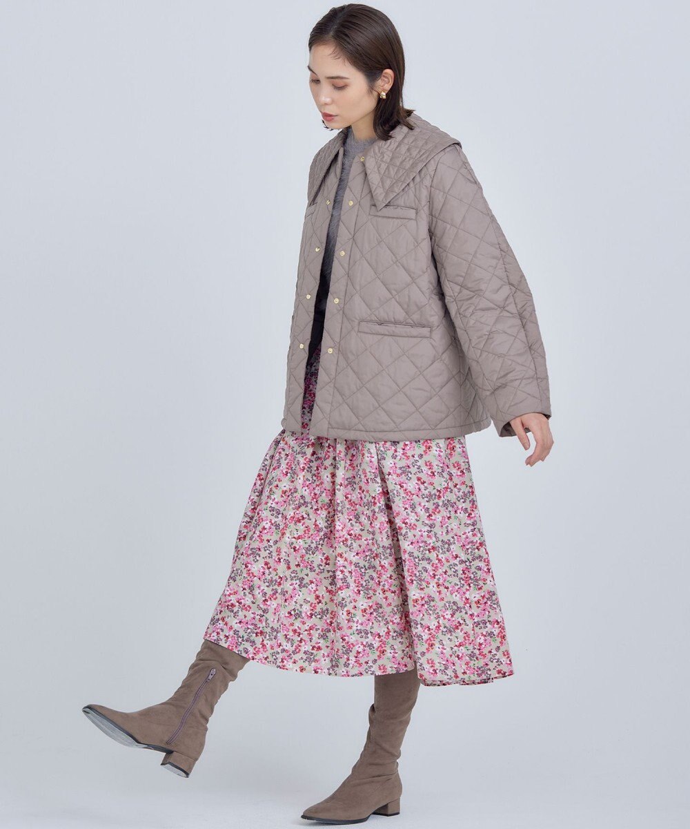 組曲 L 【洗える・中綿】2WAYキルト コート 