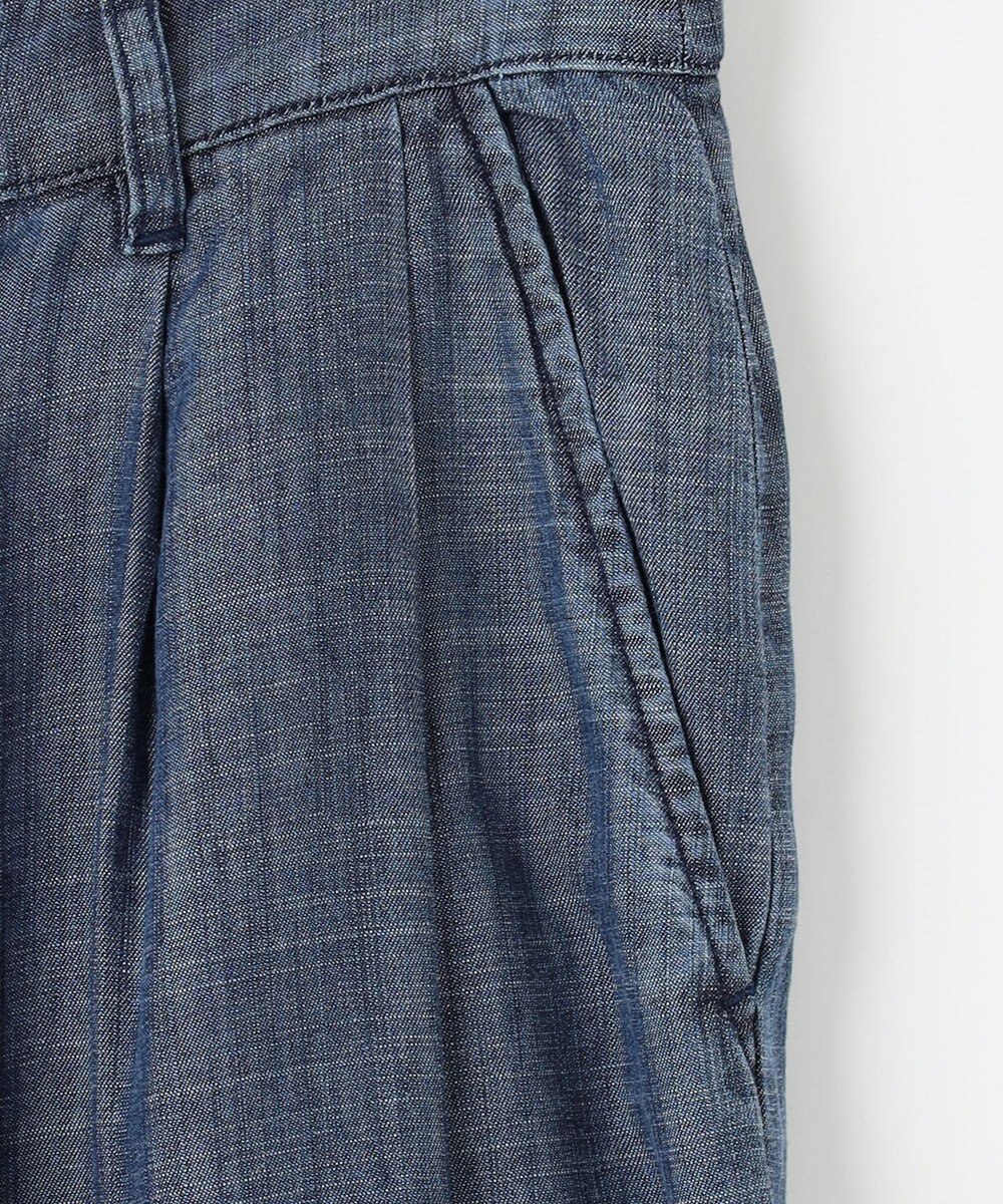 自由区 【洗える・XSサイズあり】テンセルリネンデニムワイド パンツ 