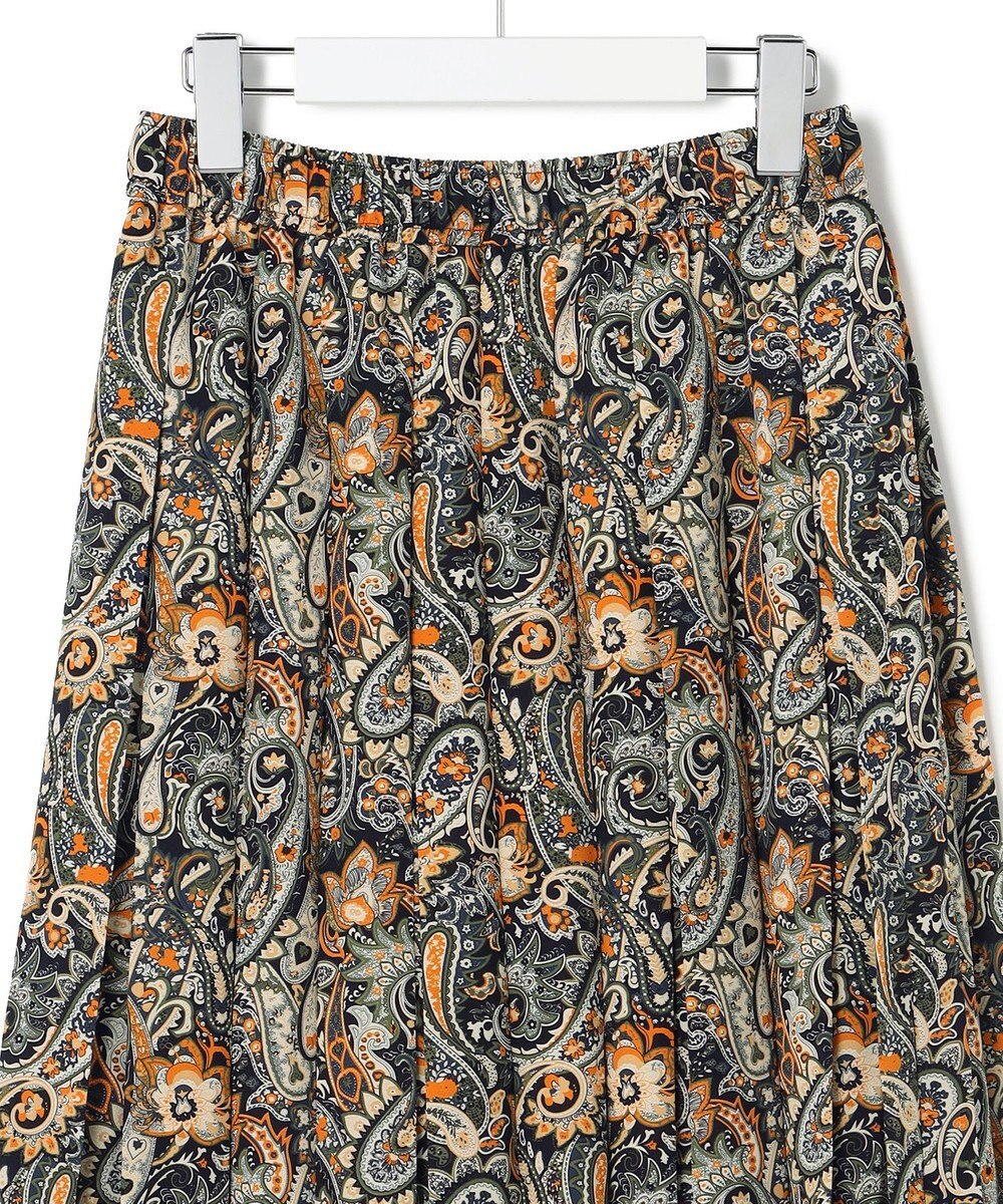 J.PRESS YORK STREET 【WOMEN】ペイズリーワイドプリーツ スカート 