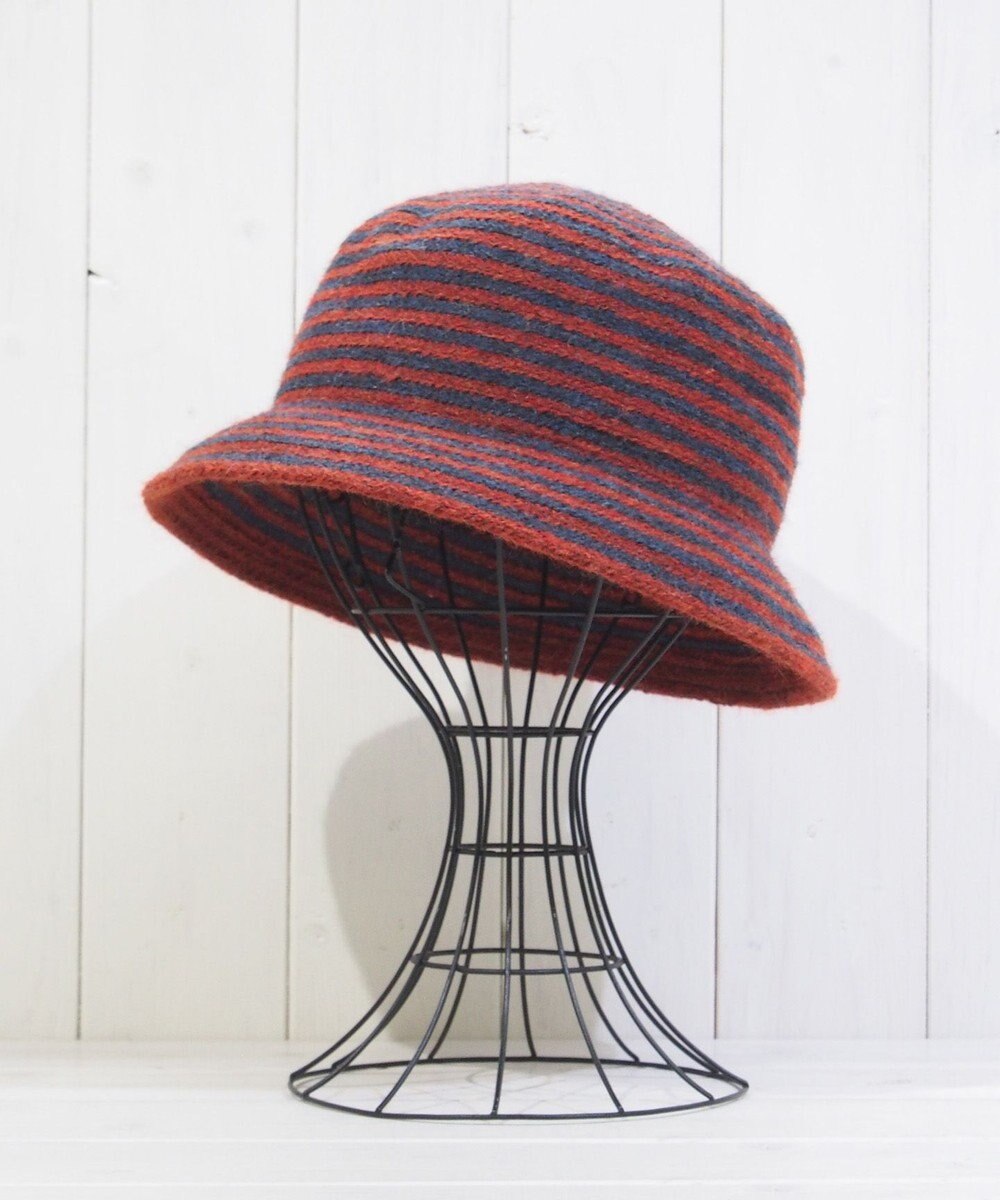 石田製帽 モヘヤ混ボーダー　バケット 