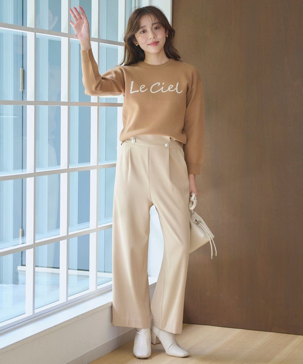 Feroux 【洗える】レタードロゴ プルオーバーニット 