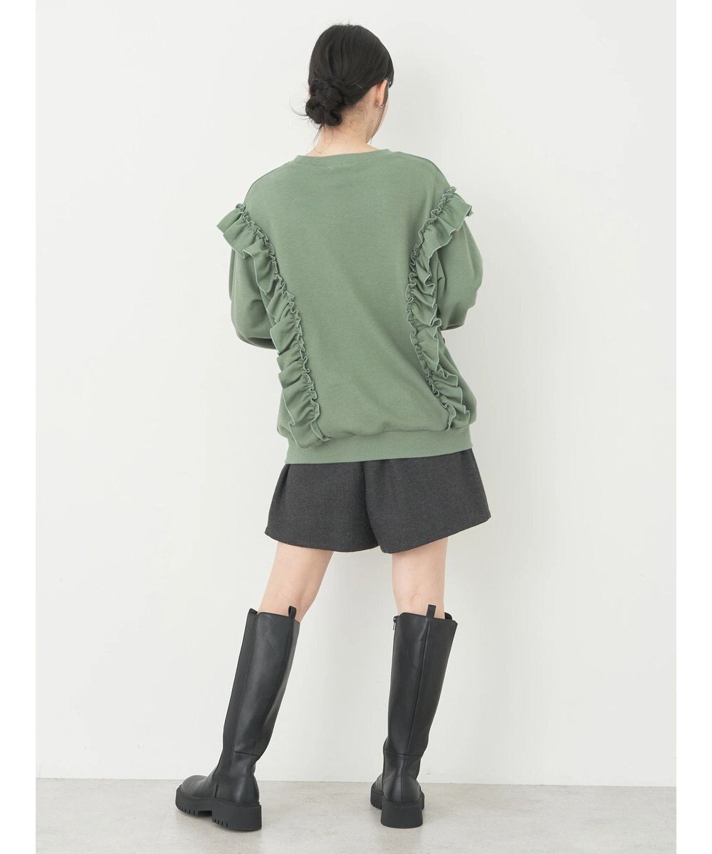 earth music&ecology フリルスウェットプルオーバー 