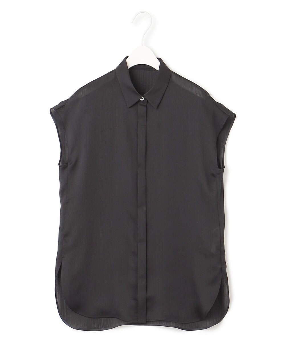 ICB 【接触冷感・洗える】サテンヨウリュウ フレンチスリーブシャツ 