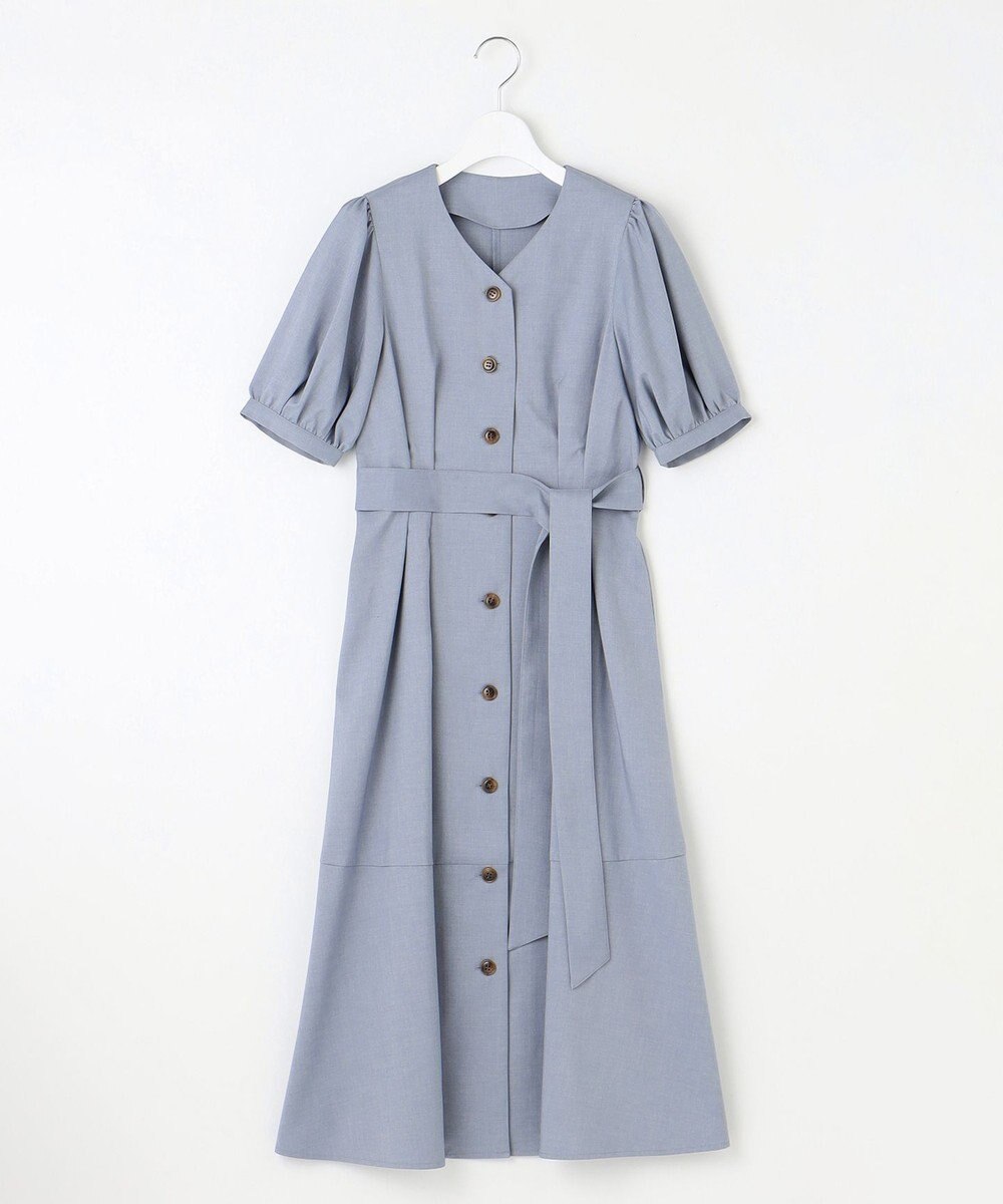 Feroux 【洗える】パフスリーブシャツ ワンピース 