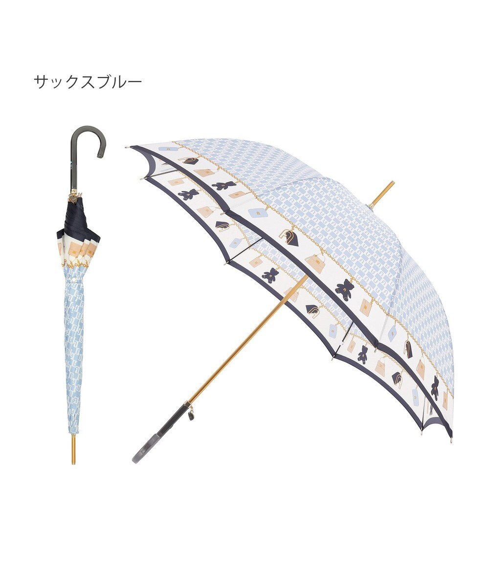 MOONBAT FURLA 長傘 チャーム＆ロゴプリント UV 耐風 日本製 