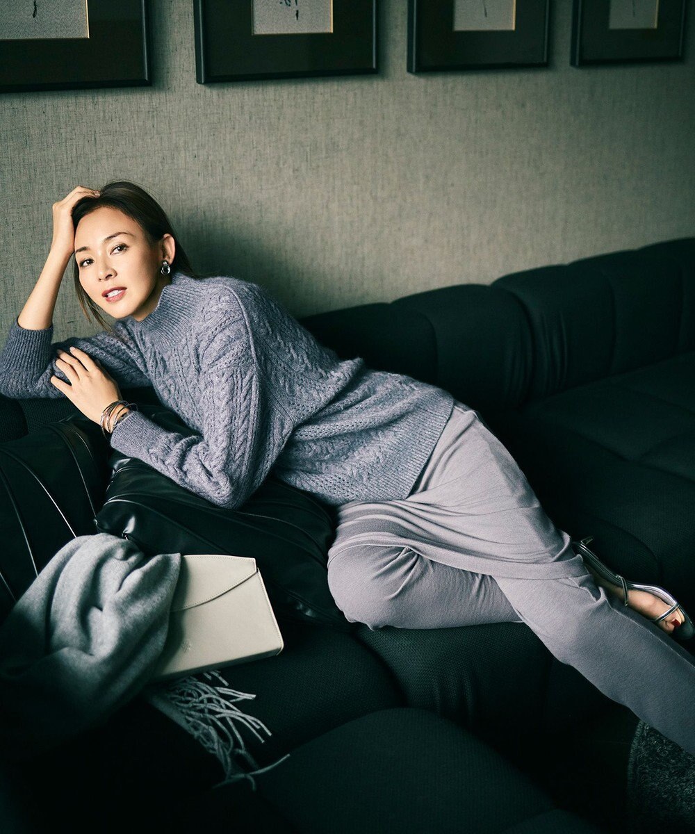 自由区 【SHIHOさん着用】ファインウールカシミヤフリンジ ストール 