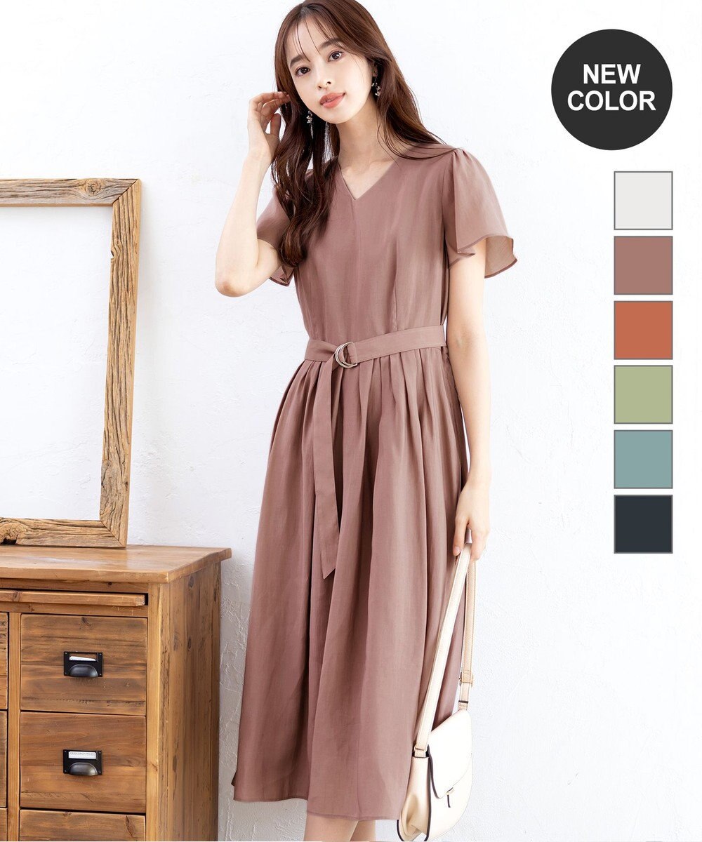 Tiaclasse L 【洗える】大人上品なシアータックワンピース 