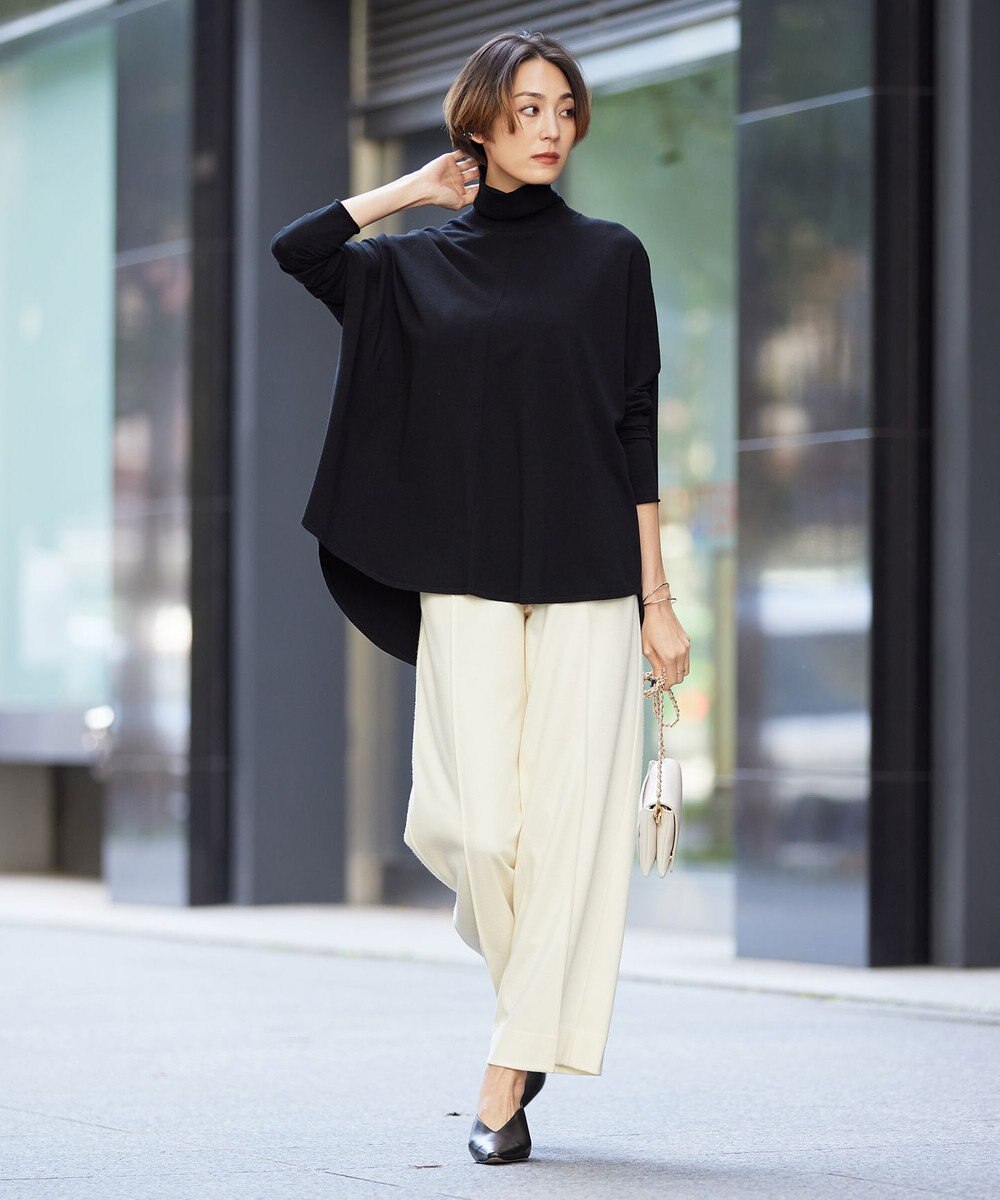 ICB 【洗える】 ヴィスコースワイド タートルネックプルオーバー 