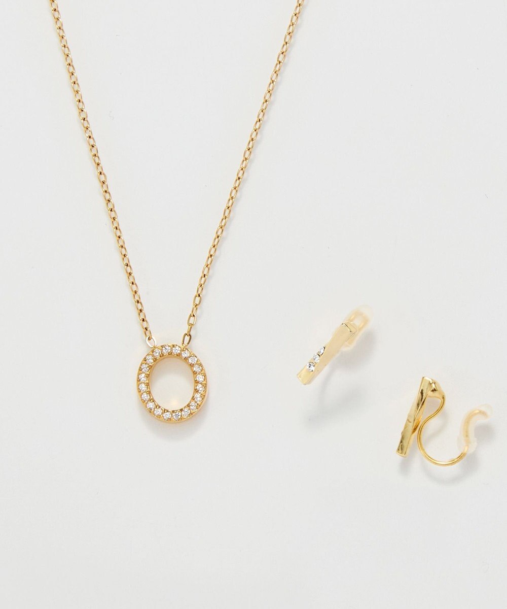 Phoebe 【Xmas Collection】パヴェモチーフネックレス&ツイストイヤリングセット/BOX&ショッパー付き 