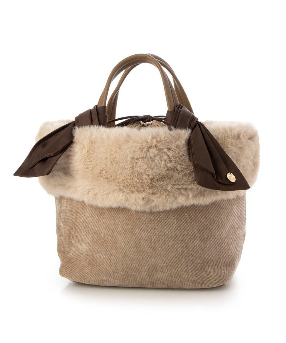 UNBILLION カシュカシュ cachecache / エコファーコンビリボントートバッグ 