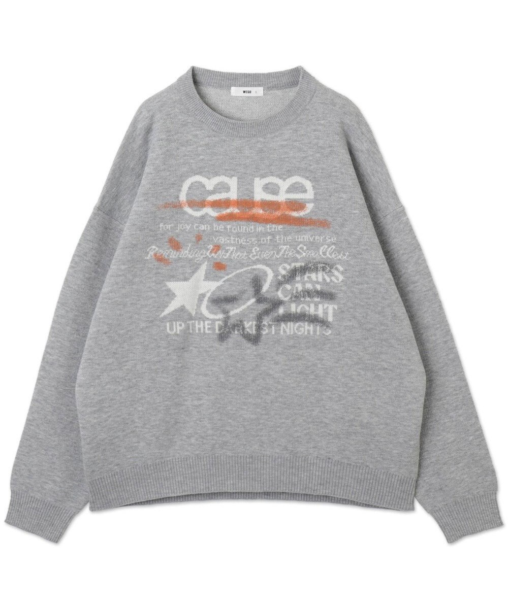 WEGO スプレーグラフィックニットプルオーバー 