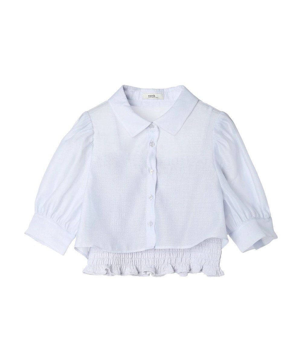 earth music&ecology ＳＥＴ２点シアークロップドシャツ×シャーリングタンク 