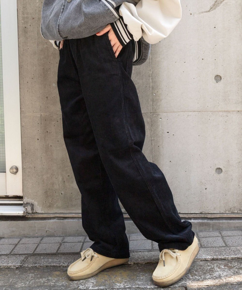WEGO 【ユニセックス着用ITEM/ウエストゴム/SMLサイズ展開】コーデュロイイージーストレートパンツ 