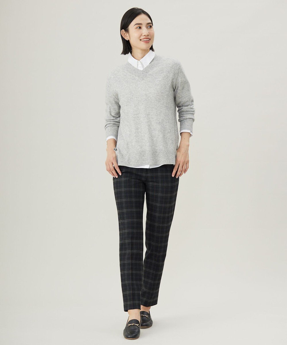 J.PRESS LADIES L 【洗える】CASHMERE BLEND Vネック プルオーバーニット 