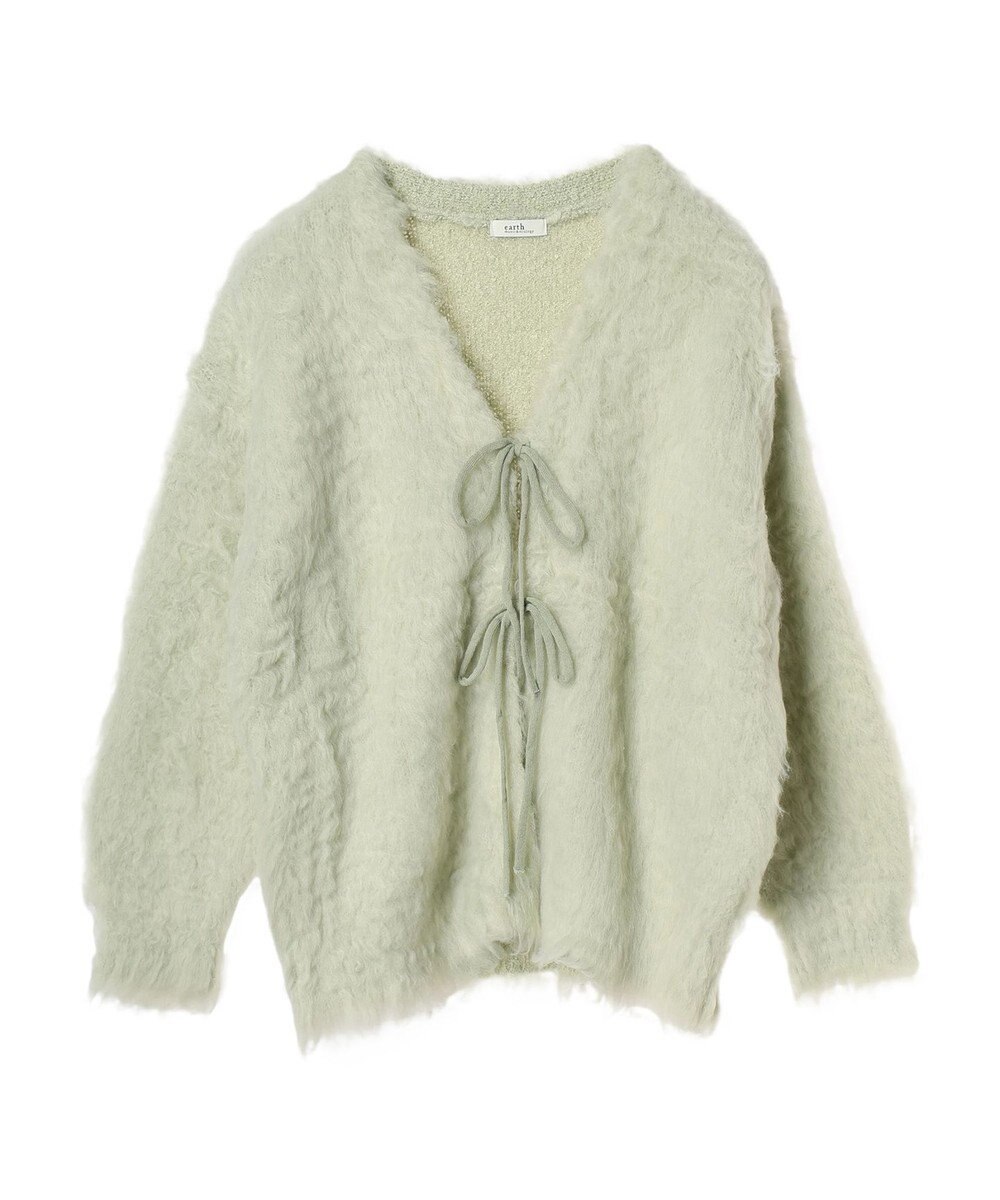 earth music&ecology 起毛リボンニットカーディガン 