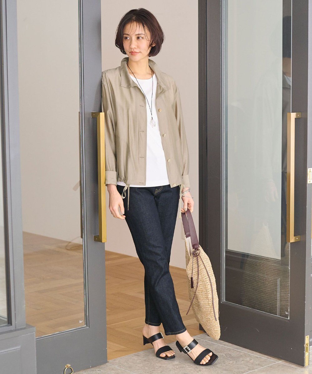 自由区 【洗える・XSサイズあり】スタンドカラーシアー ブルゾン 