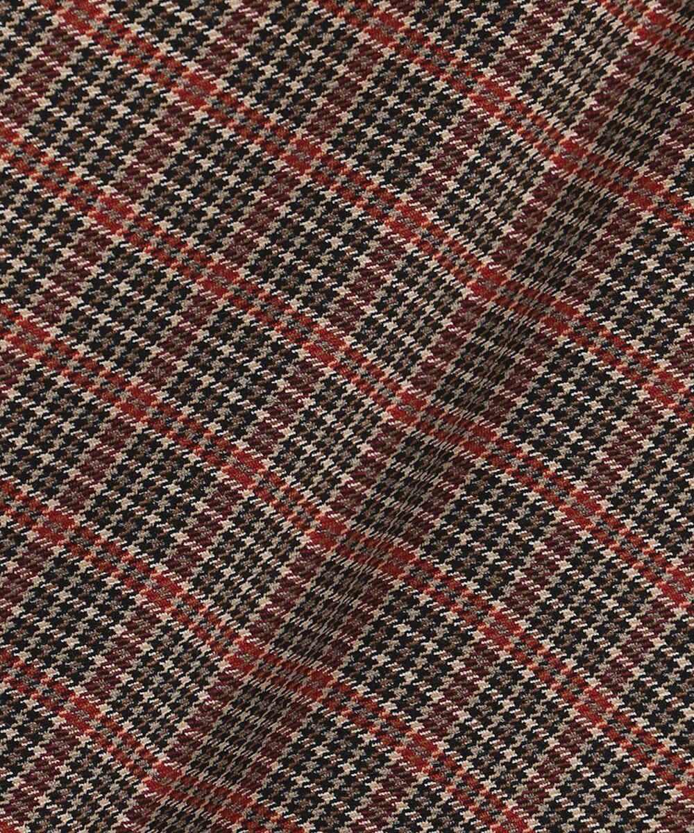 自由区 【洗える/撥水加工】TRギャバ チェック ワイドクロップドパンツ 