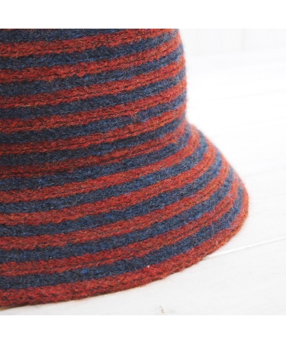 石田製帽 モヘヤ混ボーダー　バケット 