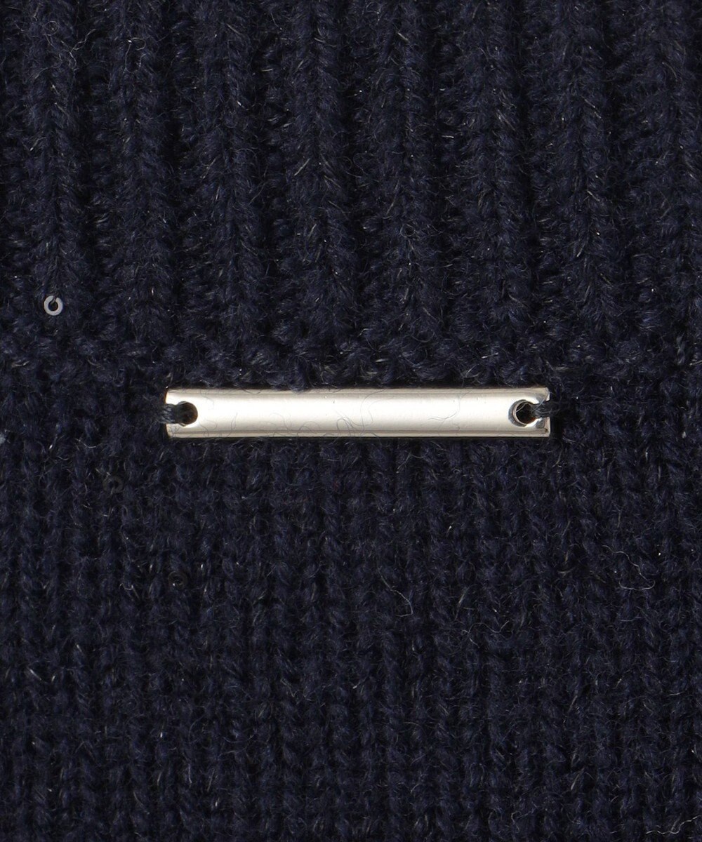 自由区 L 【洗える】ウールカシミヤブレンドラメスパンコールクルーネック ニット 