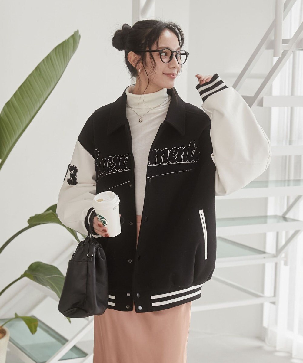 WEGO 【ユニセックス着用ITEM/SMLサイズ展開】メルトンワッペンスタジャン 