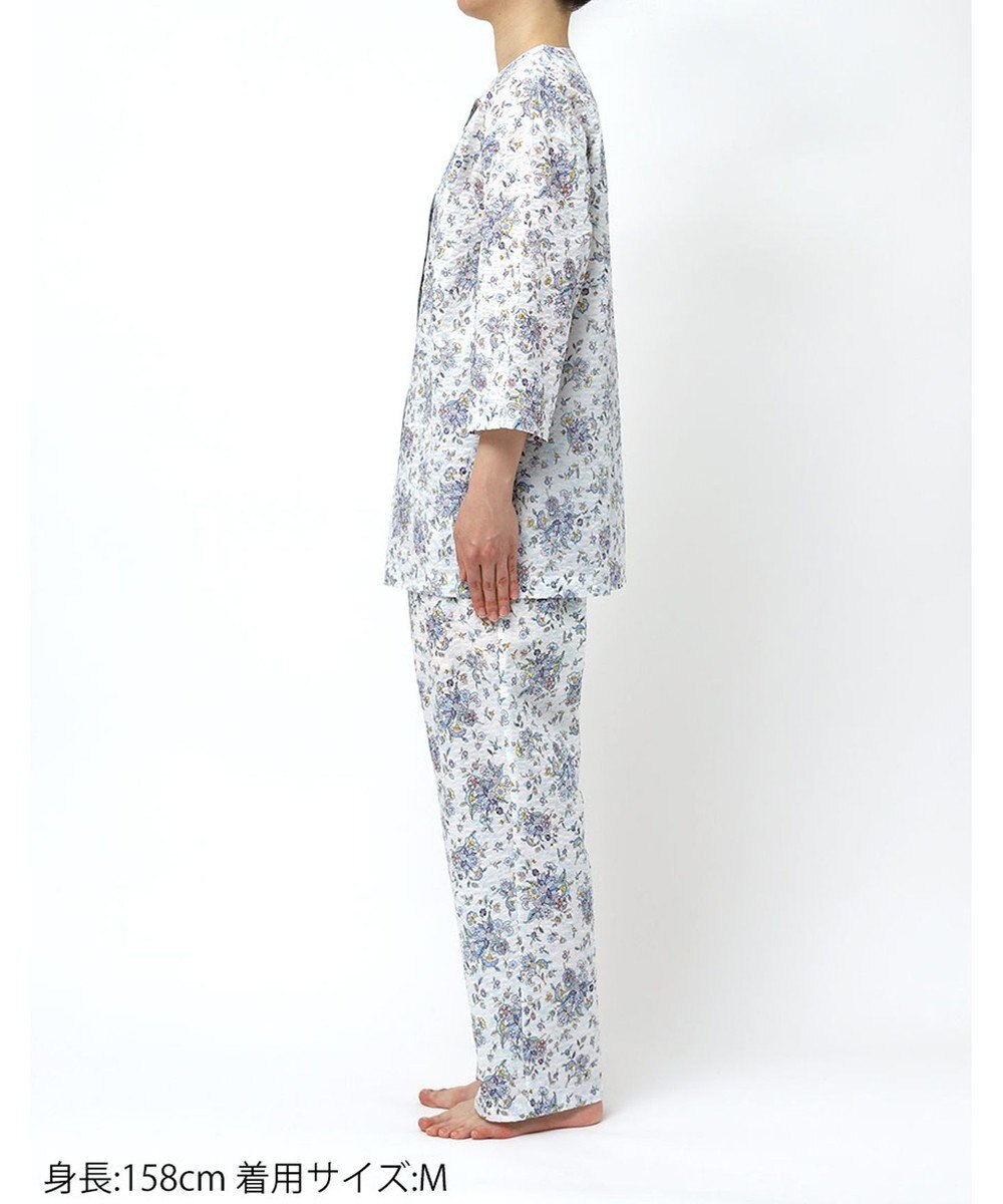 WACOAL パジャマ 7分袖 長袖 長ズボン 綿100%(本体) ローン素材 ミントン レディース NDT265 /ワコール 