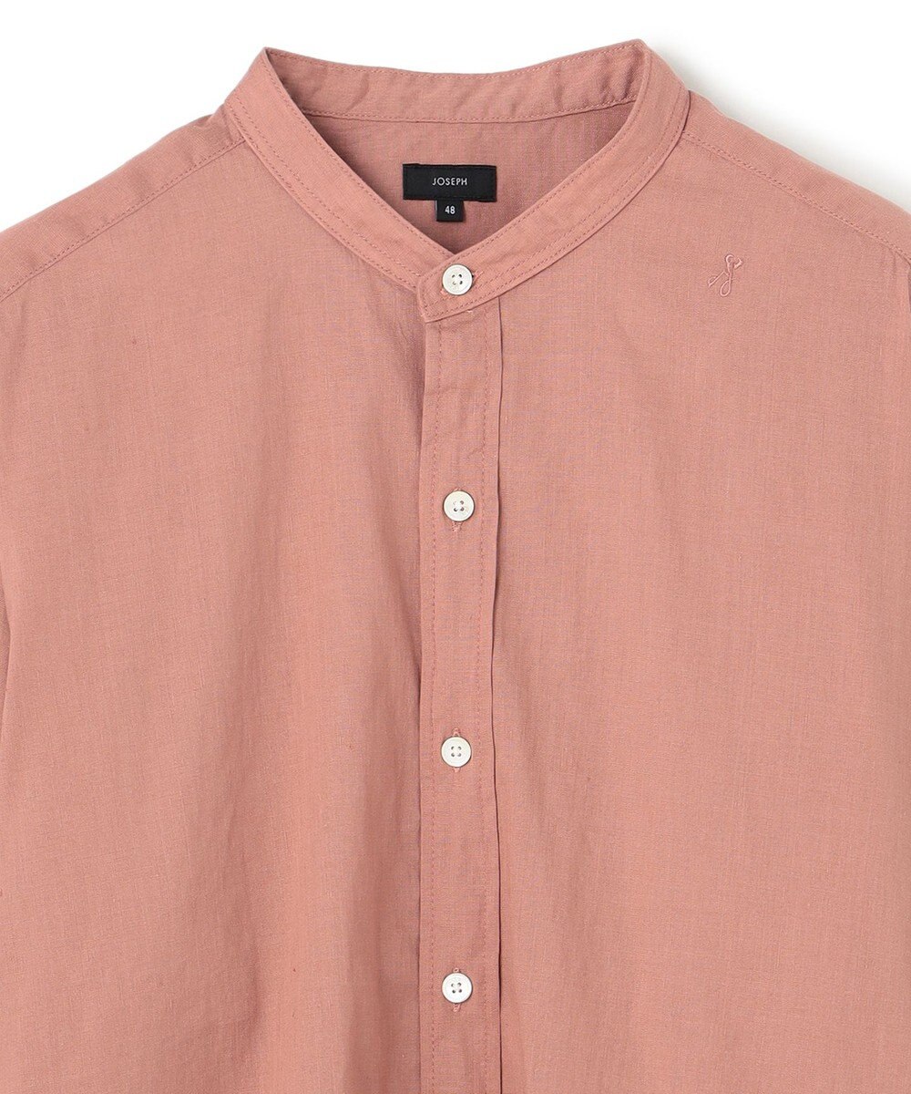 JOSEPH HOMME 【LEON 掲載】リネンストレッチブロード　バンドカラーシャツ 