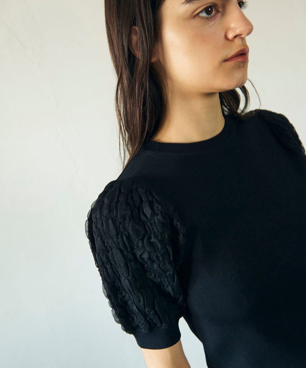 GRACE CONTINENTAL シアーハーフニットトップ 