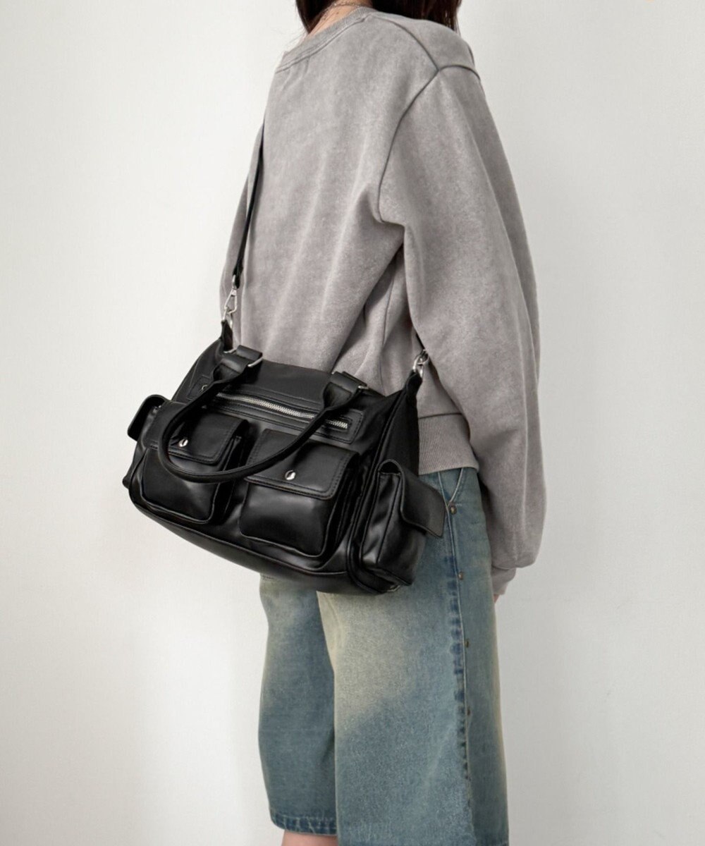 WEGO ポケットデザインボストンショルダー 