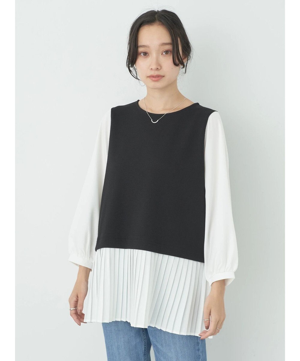 earth music&ecology プリーツドッキングプルオーバー 