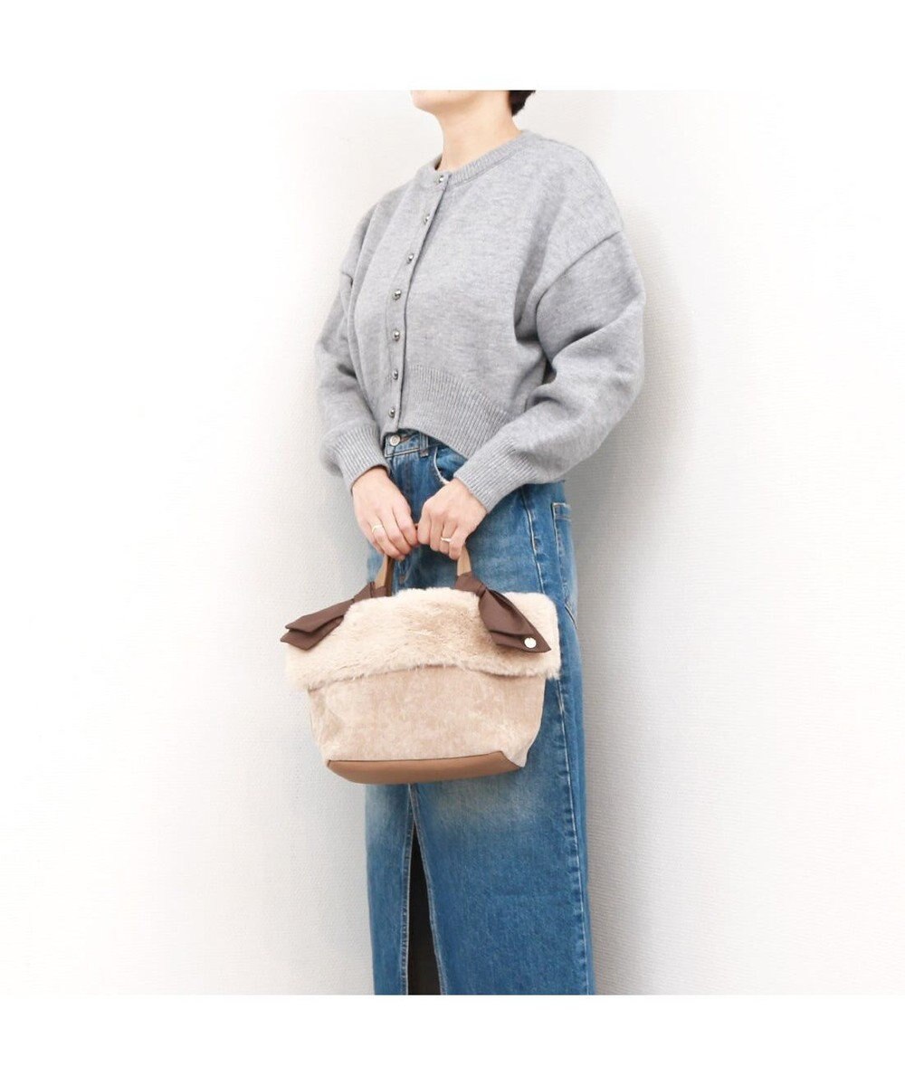 UNBILLION カシュカシュ cachecache / エコファーコンビリボントートバッグ 