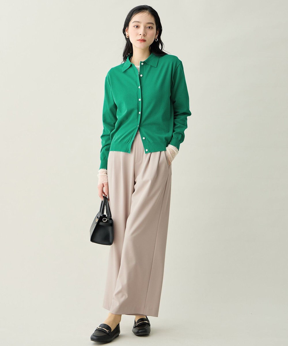 ANY L コットンブレンドポロカーデ 