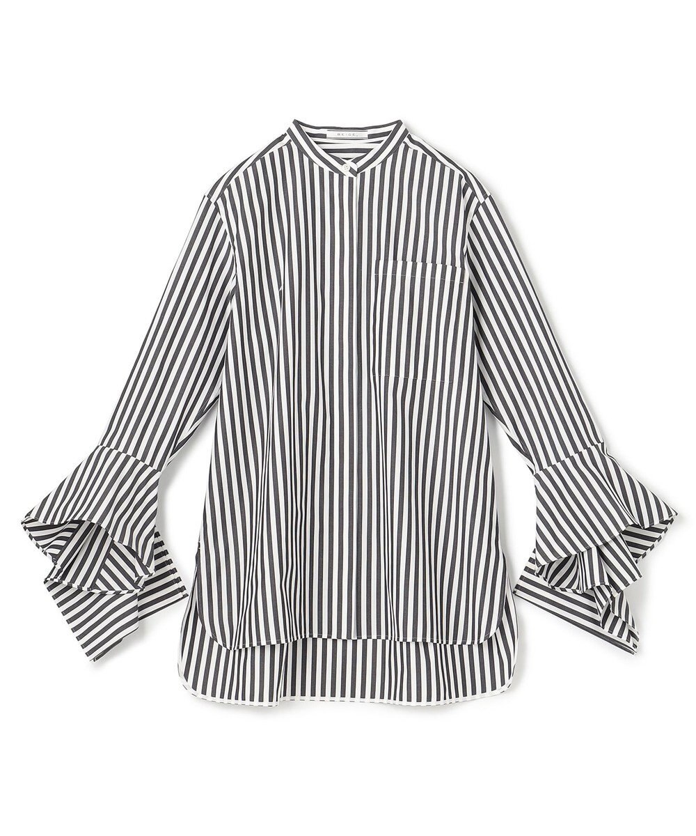 BEIGE， PERSIMMON / バンドカラーシャツ 