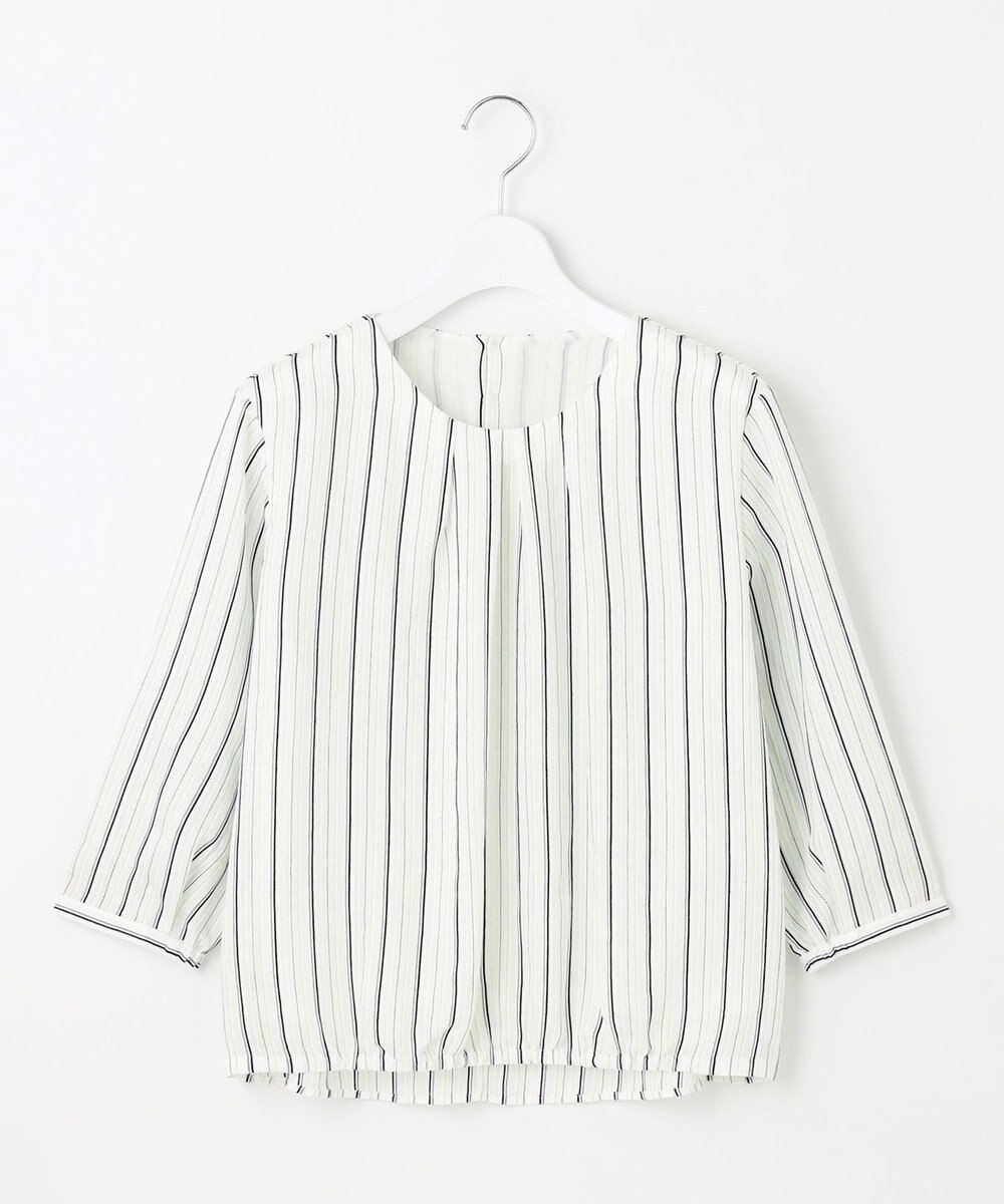 J.PRESS LADIES 【洗える】ランダムストライプ シアー プルオーバー カットソー 