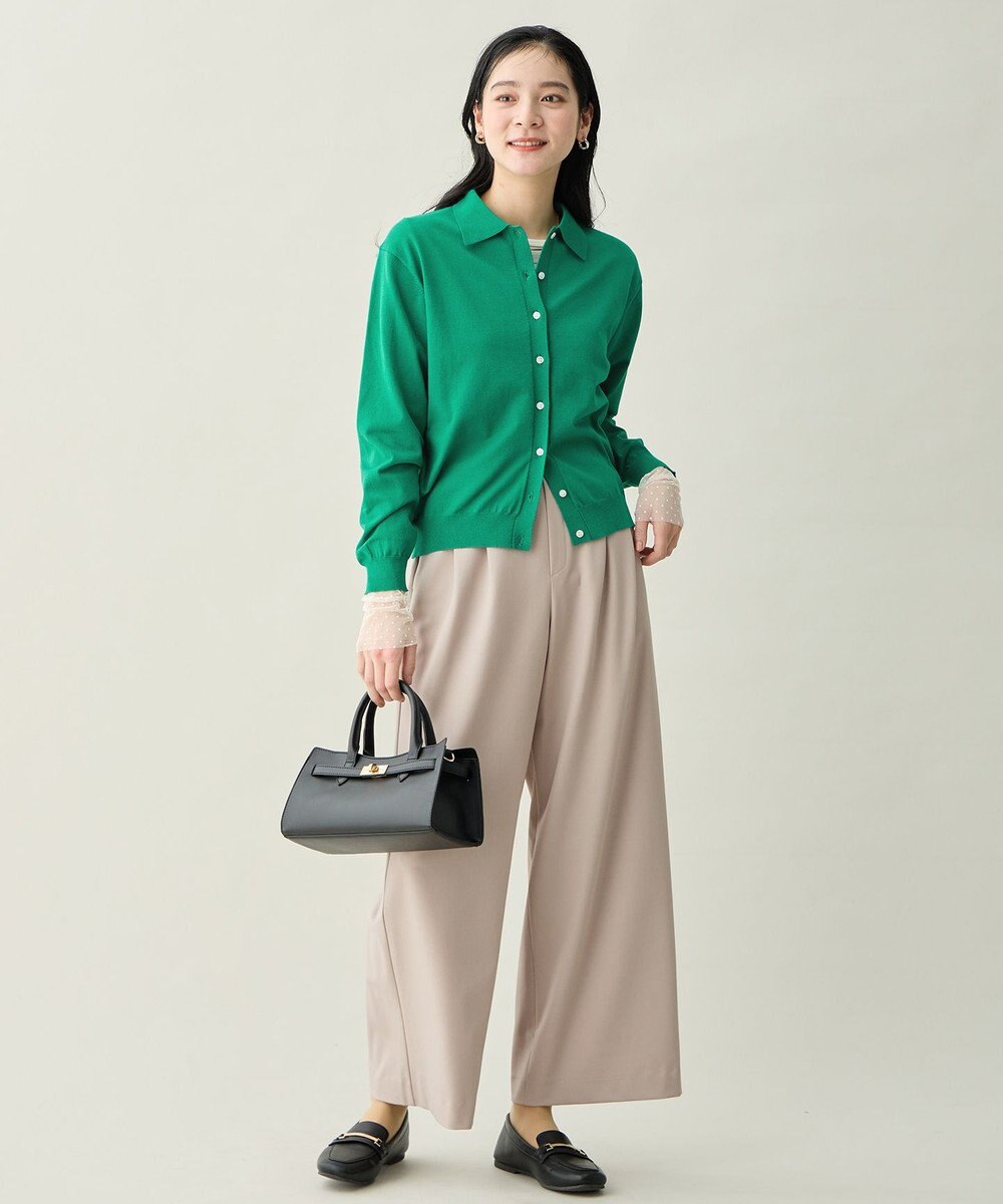 ANY L コットンブレンドポロカーデ 