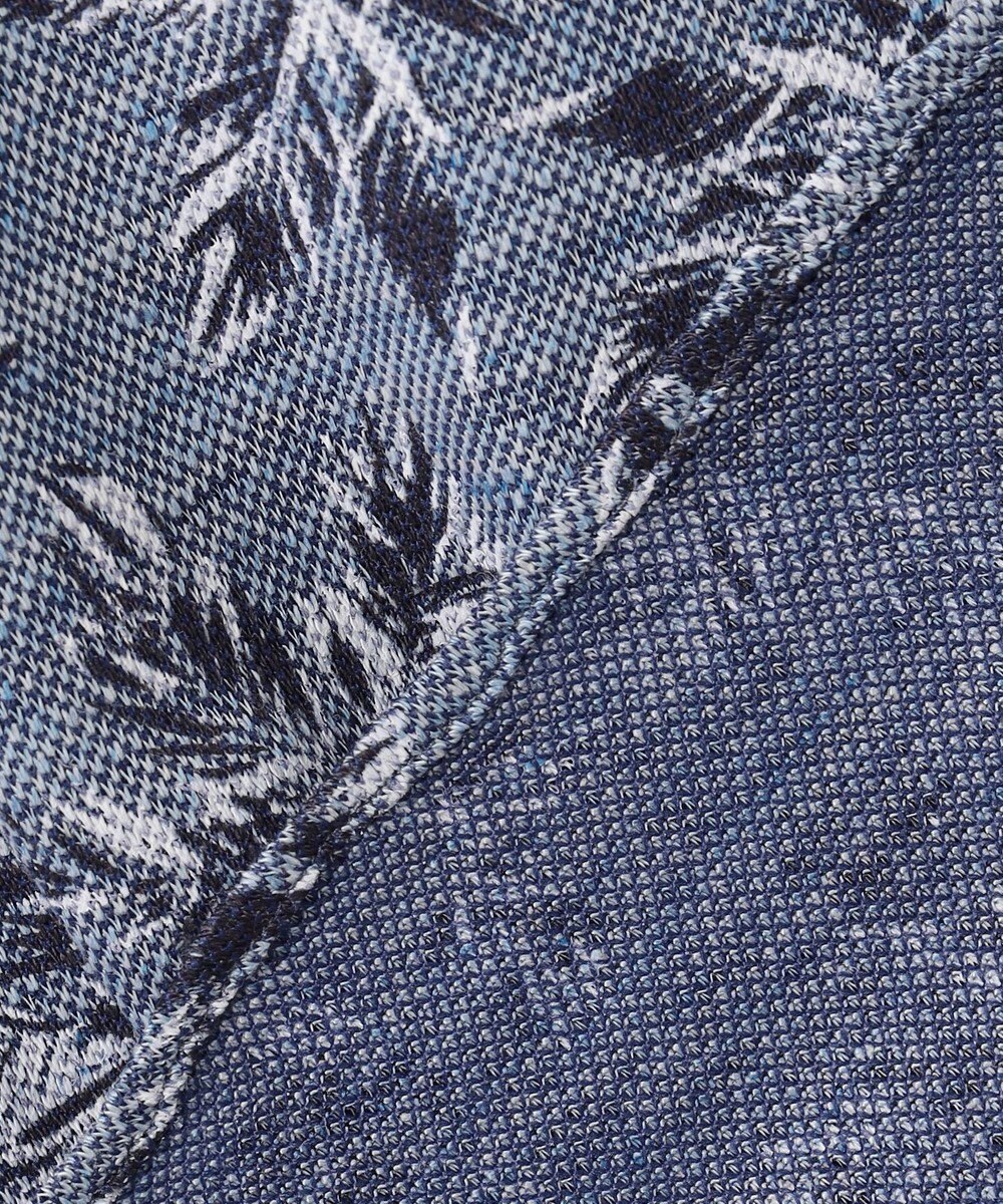 JOSEPH ABBOUD 【吸水速乾/ストレッチ/ノルマンディーリネン】リネンハニカム プリントジャージー シャツ 