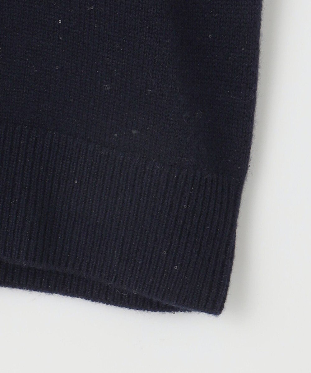 自由区 L 【洗える】ウールカシミヤブレンドラメスパンコールクルーネック ニット 