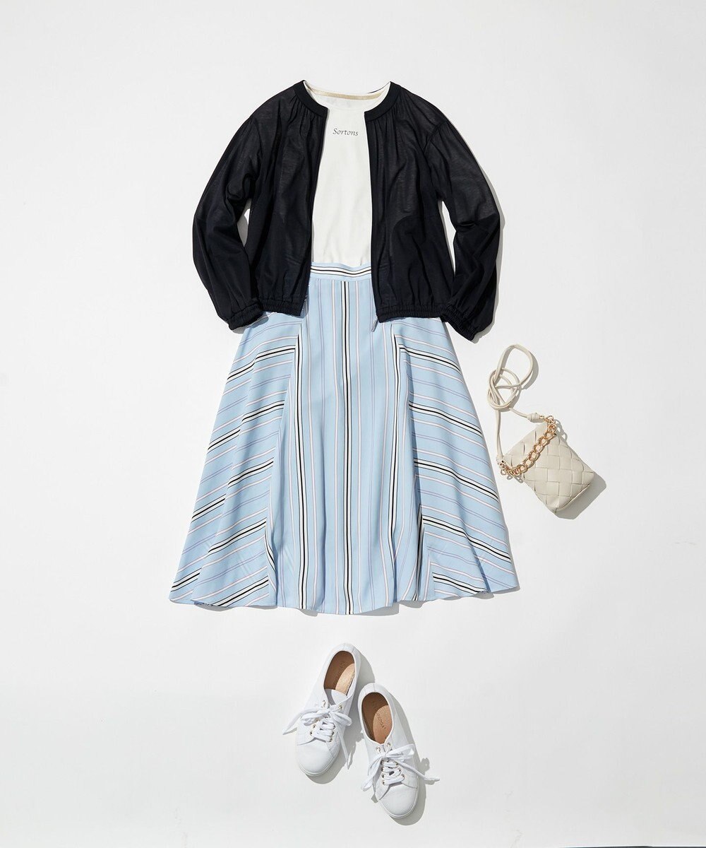 自由区 L 【WEB限定】ランダムストライプ セットアップワンピース 