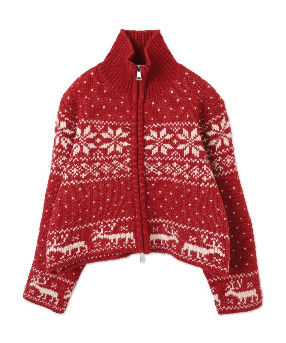 WEGO 雪柄ZIPニット 