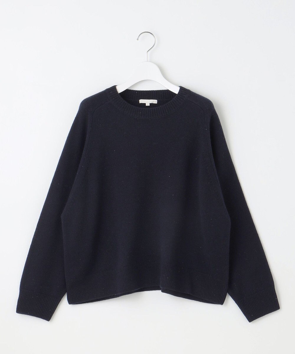自由区 L 【洗える】ウールカシミヤブレンドラメスパンコールクルーネック ニット 