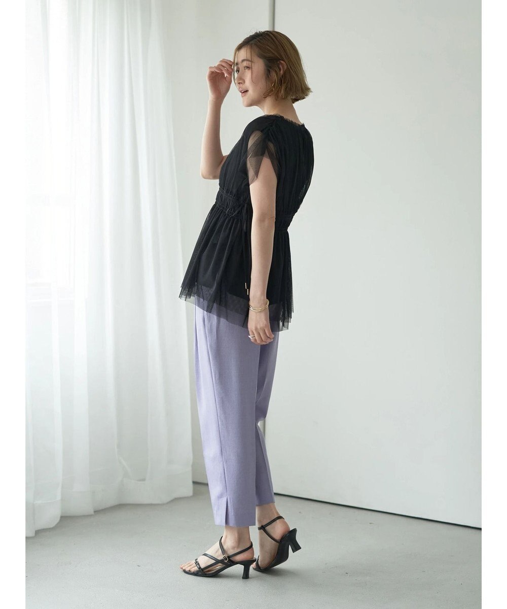 YECCA VECCA チュールギャザーブラウス 