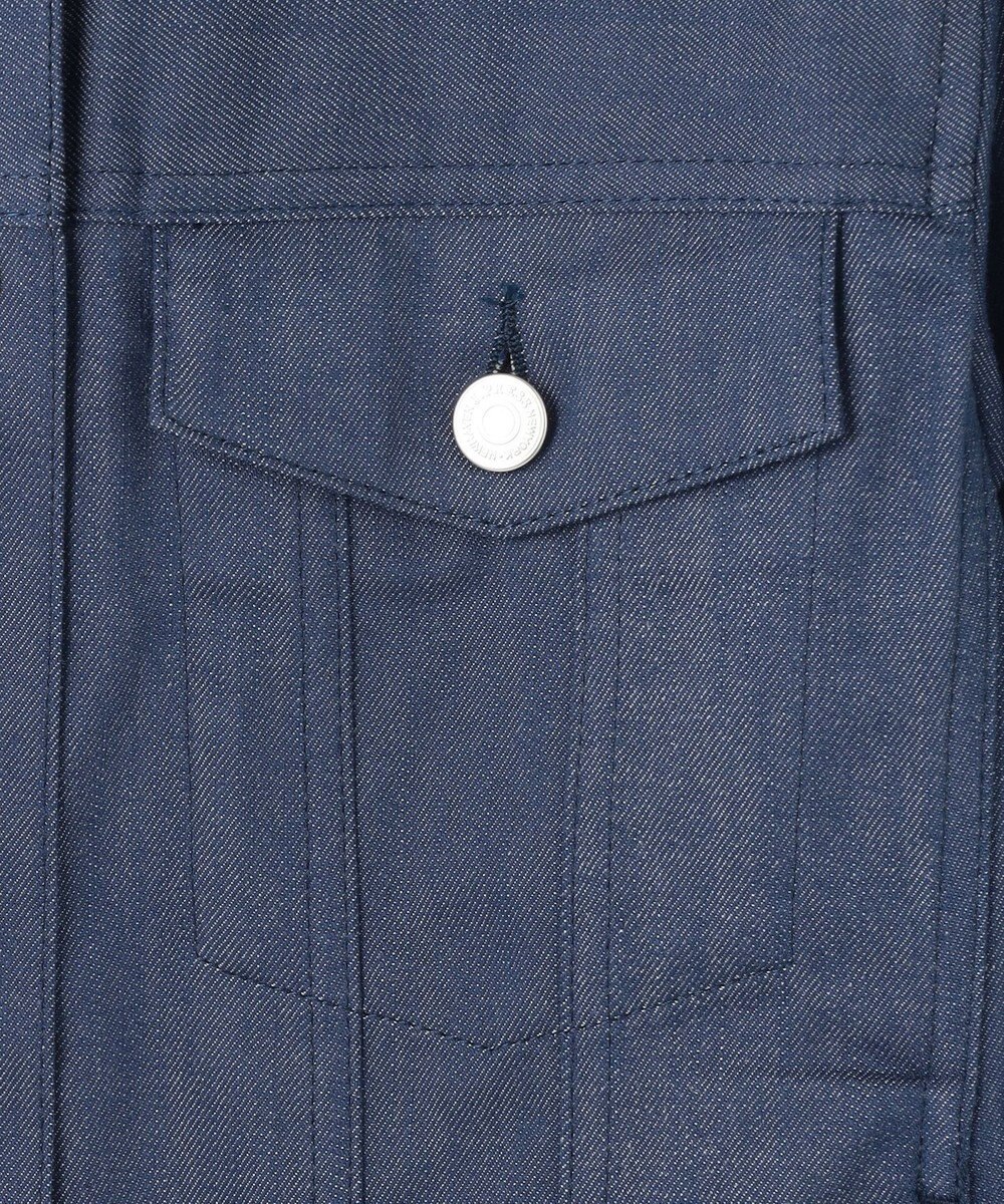 J.PRESS LADIES 【洗える】セルロースシャンブレー ノーカラー デニム ジャケット 