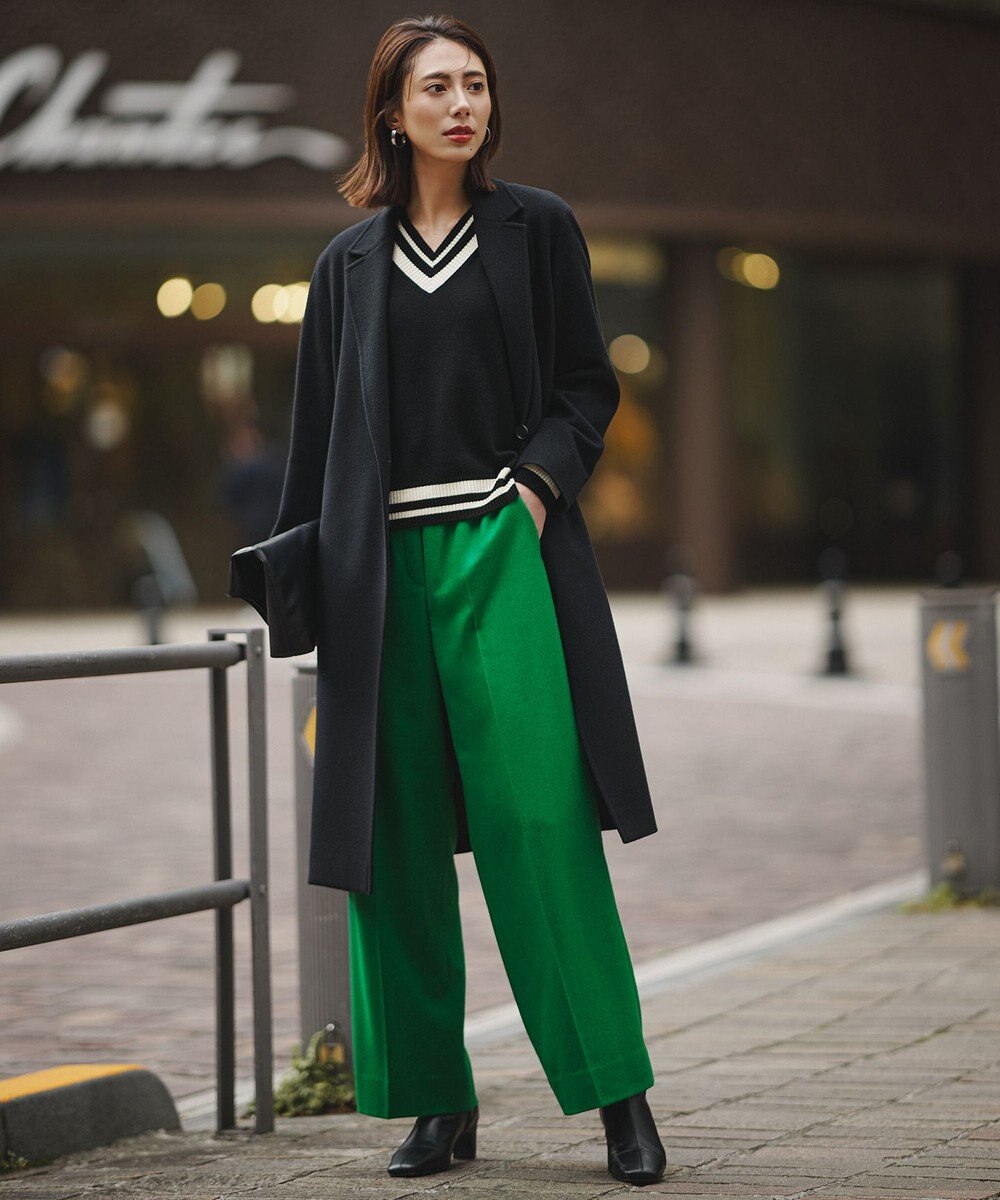 ICB ウォッシャブルライトウール ストレートパンツ 