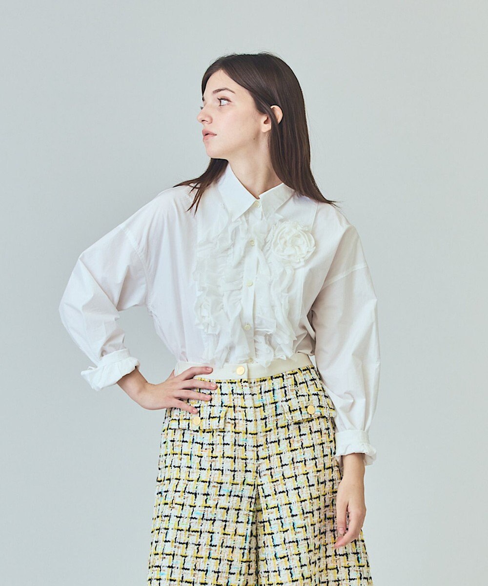 GRACE CONTINENTAL コサージュドレスシャツ 
