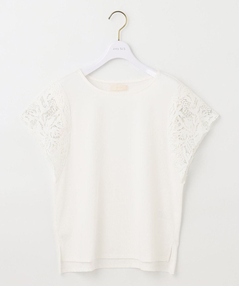 ANY SIS 袖モチーフレース カットソー 