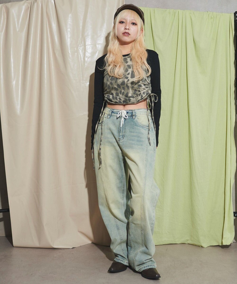 WEGO ウォッシュストリングデニム 