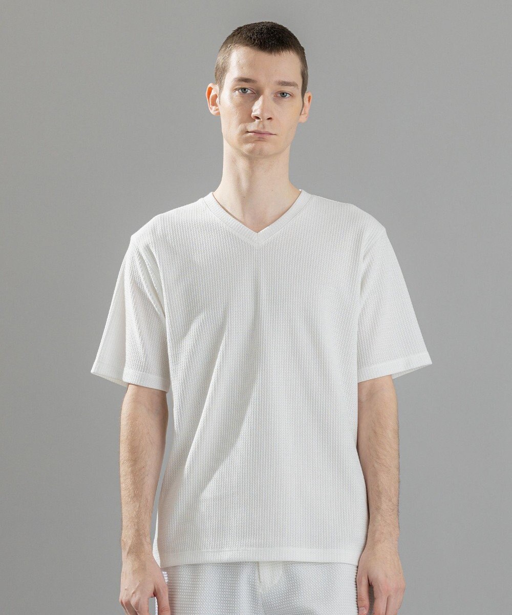 JOSEPH HOMME 新素材【清涼感】メランジクロスジャージー　Vネック半袖カットソー 