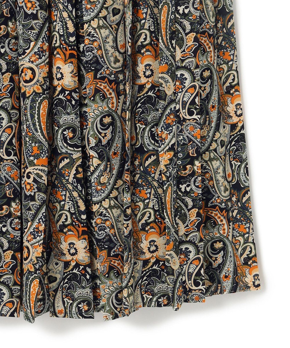 J.PRESS YORK STREET 【WOMEN】ペイズリーワイドプリーツ スカート 