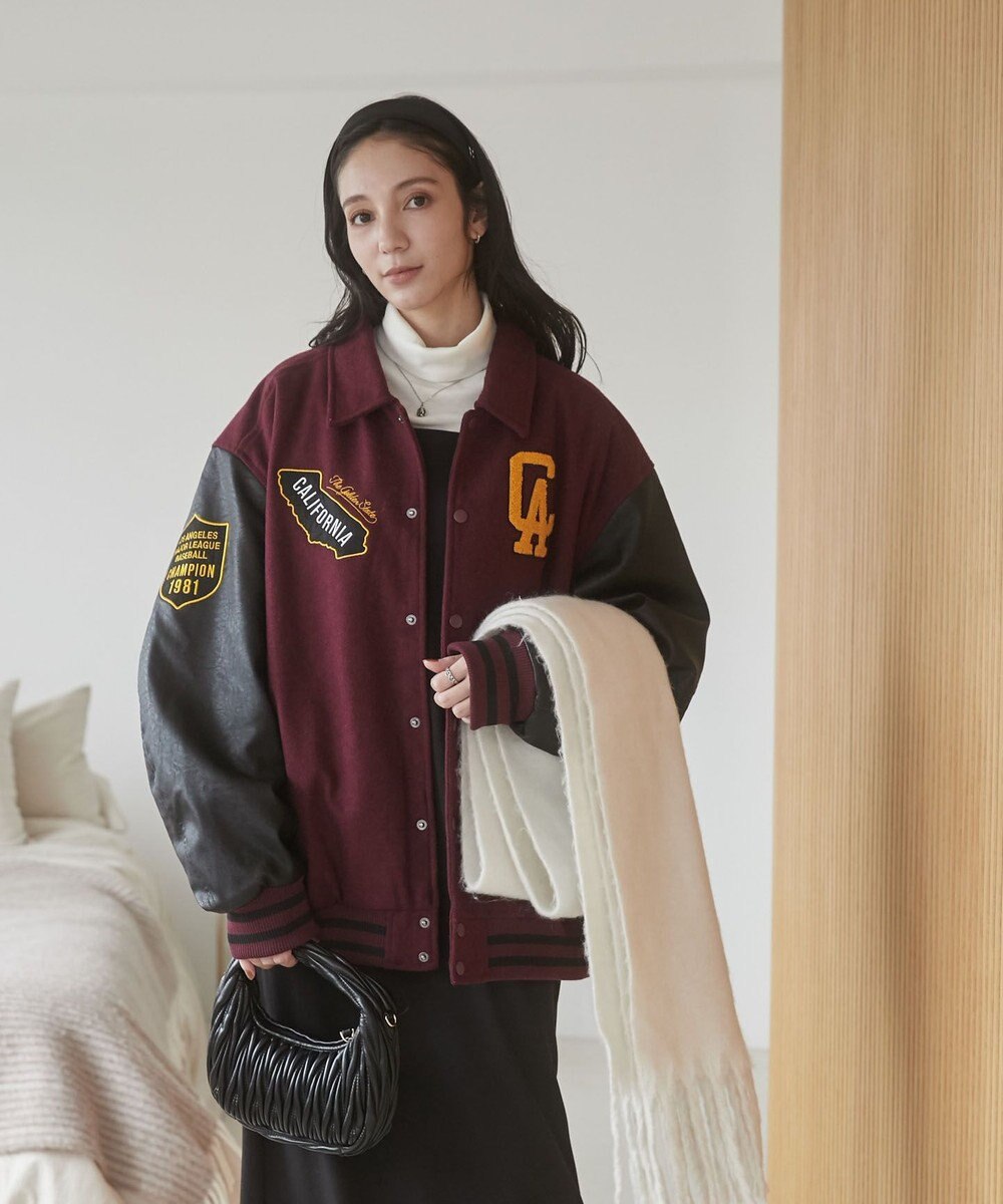 WEGO 【ユニセックス着用ITEM/SMLサイズ展開】メルトンワッペンスタジャン 