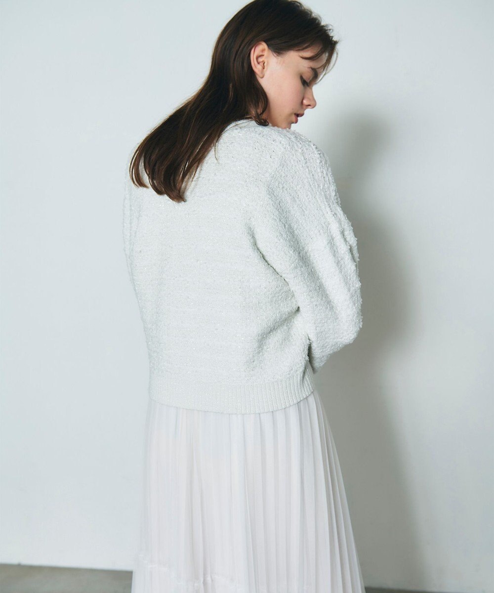 GRACE CONTINENTAL ラメツイードニットカーディガン 