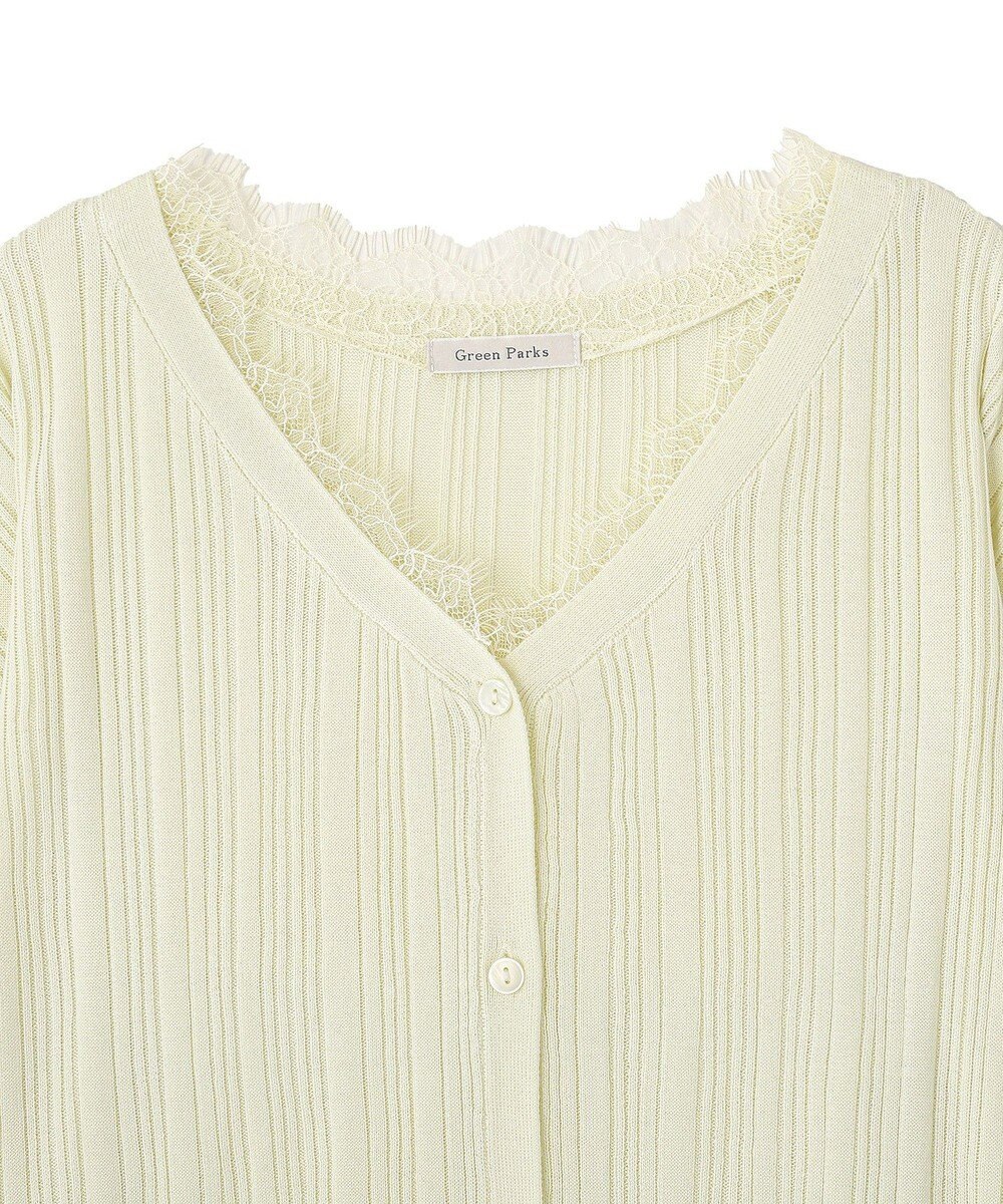 Green Parks レースドッキングニットカーディガン 